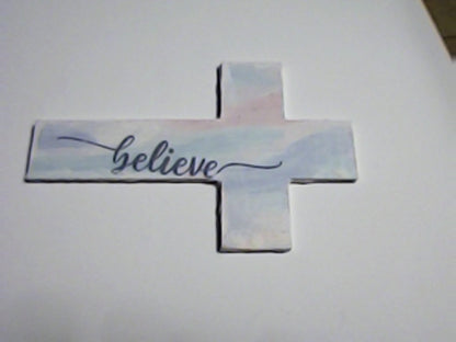 Handmade 4" Wooden Painted then Sublimated Crosses with Appreciation Words!