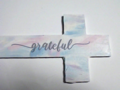 Handmade 4" Wooden Painted then Sublimated Crosses with Appreciation Words!