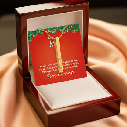 4 Sided Engravable Necklace Put Your Words Where She Can See Them!