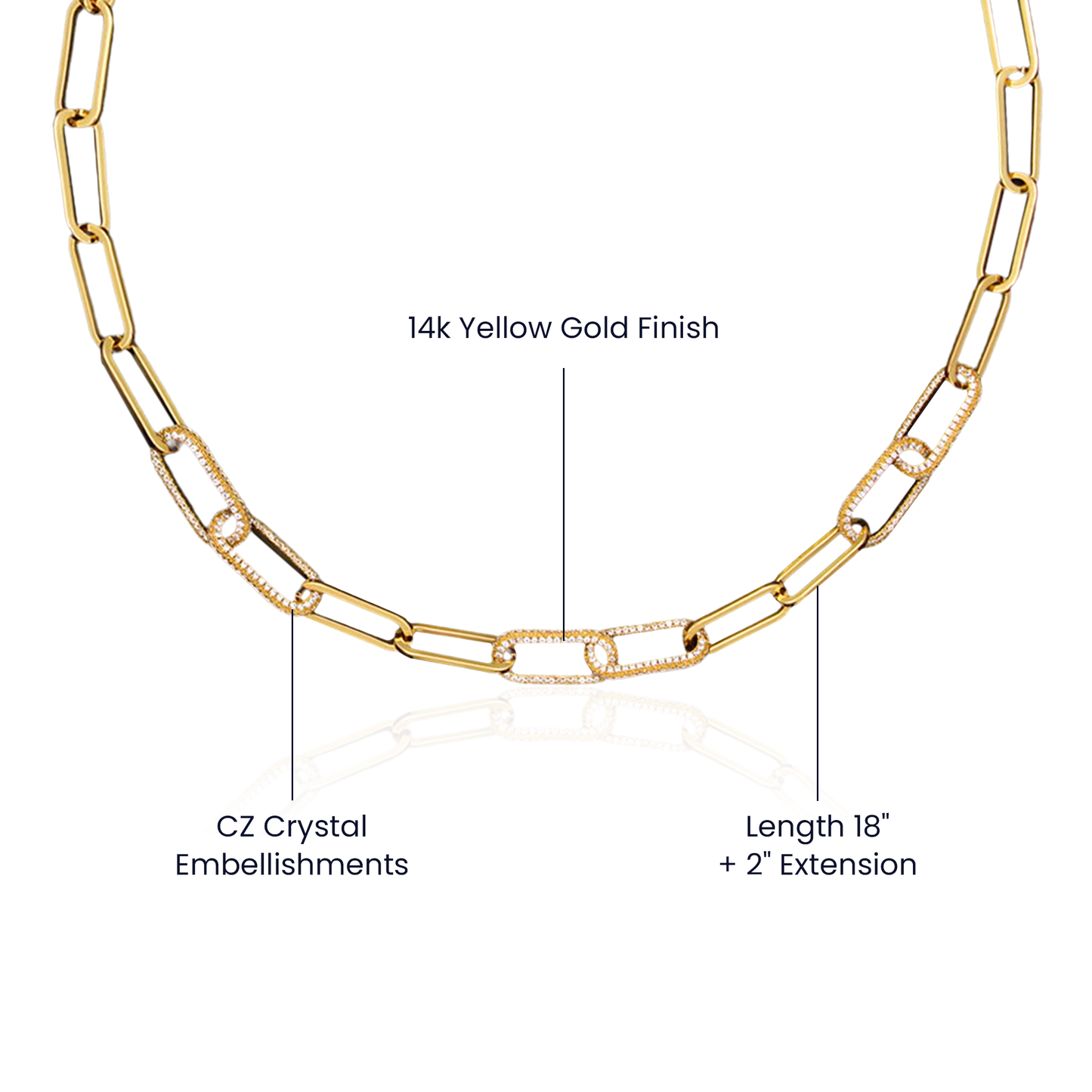 Paperclip Embellished Necklace - Perfect Gift