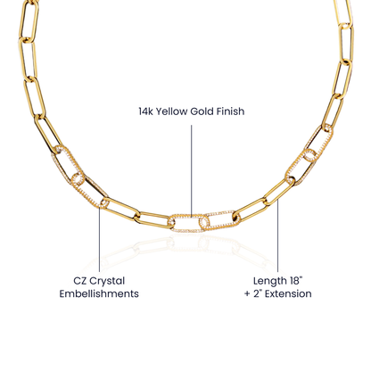 Paperclip Embellished Necklace - Perfect Gift