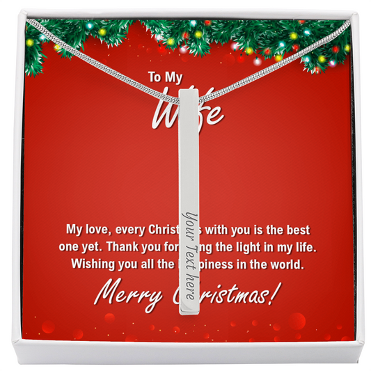 4 Sided Engravable Necklace Put Your Words Where She Can See Them!