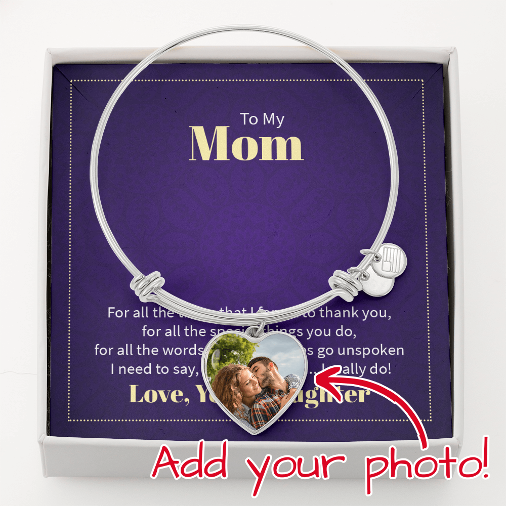 Give Mom a Great Little Gift of Love Photo Bangle Bracelet