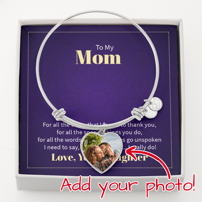 Give Mom a Great Little Gift of Love Photo Bangle Bracelet