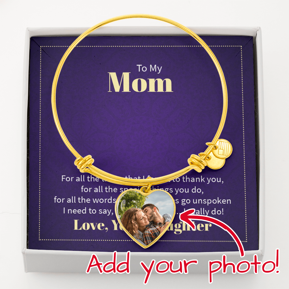 Give Mom a Great Little Gift of Love Photo Bangle Bracelet
