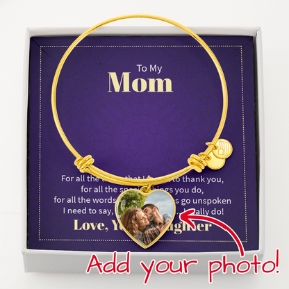 Give Mom a Great Little Gift of Love Photo Bangle Bracelet