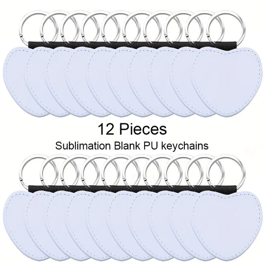 Customizable Heart pu Leather Keychains