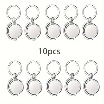 Sublimation Rotatable Double Sided Semi-Circle Keychain Silver in Color!