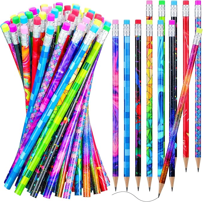 Thermochromic (Mood Changing) Pencils Engraved with Neon, Glitter Thermochromic and Novelty