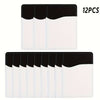 Twelve white card holder pockets with black top sections and dashed stitching, arranged in two groups on a white background, with the text '12PCS' in the top right.