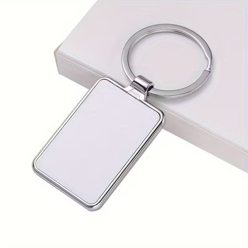 Customizable Rectangle Metal Keychain