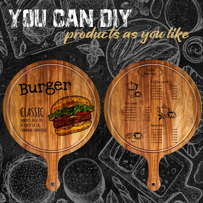 Dark Bamboo Pizza Cutting Board, Who is up for Pizza?