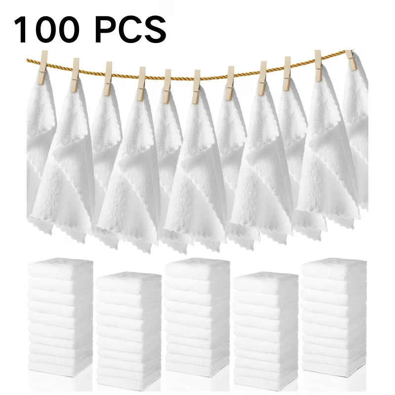 White microfiber Wash Cloth - Soft Durable & Absorbent